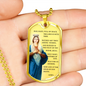 Hail Mary Catholic Prayer Necklace Stainless Steel or 18k Gold Dog Tag 24" Chain-Express Your Love Gifts