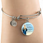 Hail Mary Catholic Prayer Stainless Steel or 18k Gold Circle Bangle Bracelet - Express Your Love Gifts