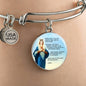 Hail Mary Catholic Prayer Stainless Steel or 18k Gold Circle Bangle Bracelet - Express Your Love Gifts