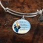 Hail Mary Catholic Prayer Stainless Steel or 18k Gold Circle Bangle Bracelet - Express Your Love Gifts