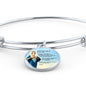 Hail Mary Catholic Prayer Stainless Steel or 18k Gold Circle Bangle Bracelet - Express Your Love Gifts