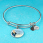 Hail Mary Catholic Prayer Stainless Steel or 18k Gold Circle Bangle Bracelet - Express Your Love Gifts