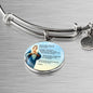 Hail Mary Catholic Prayer Stainless Steel or 18k Gold Circle Bangle Bracelet - Express Your Love Gifts