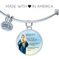 Hail Mary Catholic Prayer Stainless Steel or 18k Gold Circle Bangle Bracelet - Express Your Love Gifts