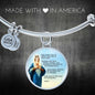 Hail Mary Catholic Prayer Stainless Steel or 18k Gold Circle Bangle Bracelet - Express Your Love Gifts