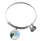 Hail Mary Catholic Prayer Stainless Steel or 18k Gold Circle Bangle Bracelet - Express Your Love Gifts