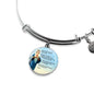 Hail Mary Catholic Prayer Stainless Steel or 18k Gold Circle Bangle Bracelet - Express Your Love Gifts