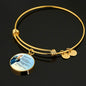 Hail Mary Catholic Prayer Stainless Steel or 18k Gold Circle Bangle Bracelet - Express Your Love Gifts