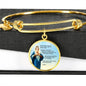Hail Mary Catholic Prayer Stainless Steel or 18k Gold Circle Bangle Bracelet - Express Your Love Gifts