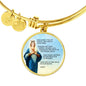 Hail Mary Catholic Prayer Stainless Steel or 18k Gold Circle Bangle Bracelet - Express Your Love Gifts