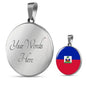 Haiti Flag Necklace Haiti Flag Stainless Steel or 18k Gold Circle Pendant 18-22" - Express Your Love Gifts