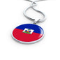 Haiti Flag Necklace Haiti Flag Stainless Steel or 18k Gold Circle Pendant 18-22" - Express Your Love Gifts