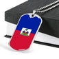 Haiti Flag Necklace Haiti Flag Stainless Steel or 18k Gold Dog Tag 24" - Express Your Love Gifts