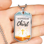 Happiness Is Christ Psalm Necklace Stainless Steel or 18k Gold Dog Tag 24" Chain-Express Your Love Gifts