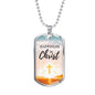 Happiness Is Christ Psalm Necklace Stainless Steel or 18k Gold Dog Tag 24" Chain-Express Your Love Gifts