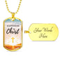 Happiness Is Christ Psalm Necklace Stainless Steel or 18k Gold Dog Tag 24" Chain-Express Your Love Gifts