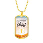 Happiness Is Christ Psalm Necklace Stainless Steel or 18k Gold Dog Tag 24" Chain-Express Your Love Gifts