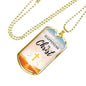 Happiness Is Christ Psalm Necklace Stainless Steel or 18k Gold Dog Tag 24" Chain-Express Your Love Gifts