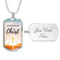Happiness Is Christ Psalm Necklace Stainless Steel or 18k Gold Dog Tag 24" Chain-Express Your Love Gifts