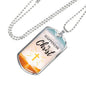 Happiness Is Christ Psalm Necklace Stainless Steel or 18k Gold Dog Tag 24" Chain-Express Your Love Gifts