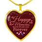 Happy Memories Necklace Stainless Steel or 18k Gold Heart Pendant 18-22" - Express Your Love Gifts