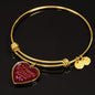 Happy Memories Stainless Steel or 18k Gold Heart Bangle Bracelet - Express Your Love Gifts
