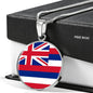 Hawaii State Flag Necklace Stainless Steel or 18k Gold Circle Pendant 18-22" - Express Your Love Gifts
