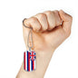 Hawaii State Flag Necklace Stainless Steel or 18k Gold Dog Tag 24" Chain - Express Your Love Gifts