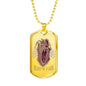 Heart Of A Lion Dog Tag Stainless Steel or 18k Gold 24" Chain - Express Your Love Gifts
