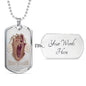 Heart Of A Lion Dog Tag Stainless Steel or 18k Gold 24" Chain - Express Your Love Gifts