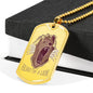 Heart Of A Lion Dog Tag Stainless Steel or 18k Gold 24" Chain - Express Your Love Gifts