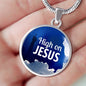 High On Jesus Circle Necklace Stainless Steel or 18k Gold 18-22" - Express Your Love Gifts