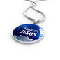 High On Jesus Circle Necklace Stainless Steel or 18k Gold 18-22" - Express Your Love Gifts