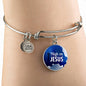 High On Jesus Stainless Steel or 18k Gold Chistian Circle Bangle Bracelet - Express Your Love Gifts
