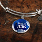 High On Jesus Stainless Steel or 18k Gold Chistian Circle Bangle Bracelet - Express Your Love Gifts