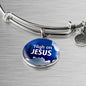 High On Jesus Stainless Steel or 18k Gold Chistian Circle Bangle Bracelet - Express Your Love Gifts