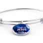 High On Jesus Stainless Steel or 18k Gold Chistian Circle Bangle Bracelet - Express Your Love Gifts