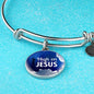 High On Jesus Stainless Steel or 18k Gold Chistian Circle Bangle Bracelet - Express Your Love Gifts