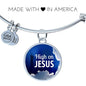 High On Jesus Stainless Steel or 18k Gold Chistian Circle Bangle Bracelet - Express Your Love Gifts