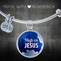 High On Jesus Stainless Steel or 18k Gold Chistian Circle Bangle Bracelet - Express Your Love Gifts