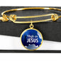 High On Jesus Stainless Steel or 18k Gold Chistian Circle Bangle Bracelet - Express Your Love Gifts
