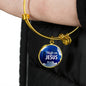 High On Jesus Stainless Steel or 18k Gold Chistian Circle Bangle Bracelet - Express Your Love Gifts