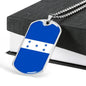 Honduran Flag Necklace Honduras Flag Stainless Steel or 18k Gold Dog Tag 24" - Express Your Love Gifts