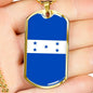 Honduran Flag Necklace Honduras Flag Stainless Steel or 18k Gold Dog Tag 24" - Express Your Love Gifts