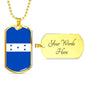 Honduran Flag Necklace Honduras Flag Stainless Steel or 18k Gold Dog Tag 24" - Express Your Love Gifts
