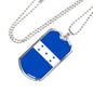 Honduran Flag Necklace Honduras Flag Stainless Steel or 18k Gold Dog Tag 24" - Express Your Love Gifts