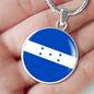 Honduras Flag Necklace Honduras Flag Stainless Steel or 18k Gold 18-22" - Express Your Love Gifts