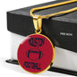 Houston Circle Pendant Football Fan Necklace Stainless Steel or 18k Gold 18-22" - Express Your Love Gifts