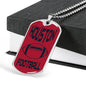 Houston Fan Necklace Dog Tag Stainless Steel or 18k Gold 24" Chain - Express Your Love Gifts