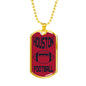 Houston Fan Necklace Dog Tag Stainless Steel or 18k Gold 24" Chain - Express Your Love Gifts
